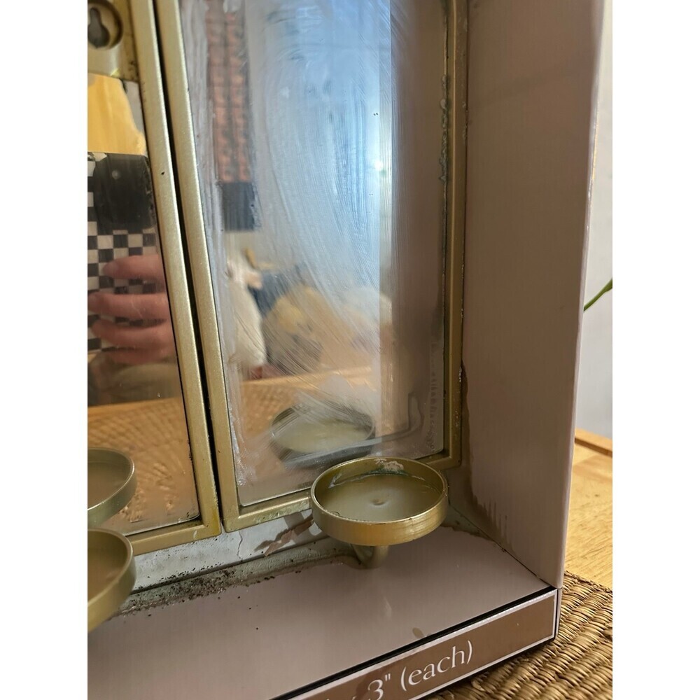 Mirrored Sconce Candle Holders gold - Picture 6 of 10